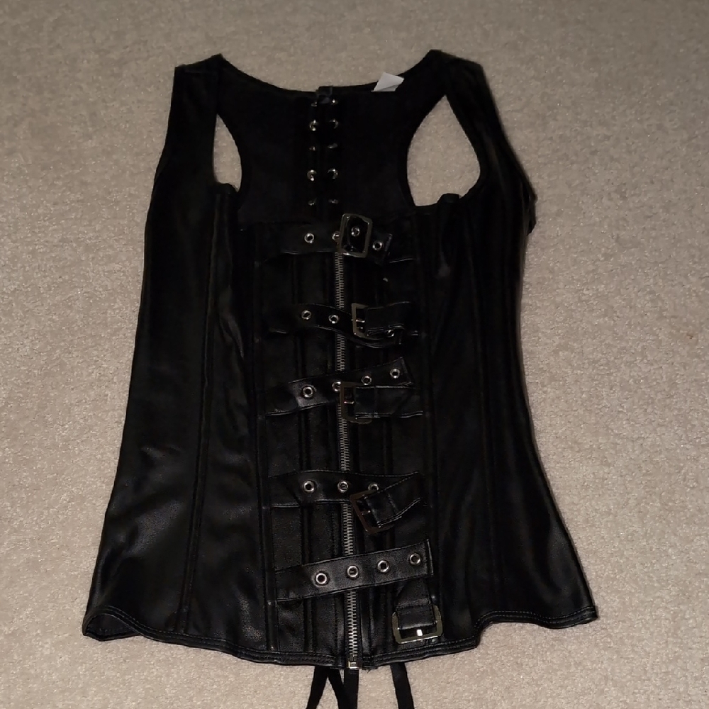 Black Buckle Corset Top